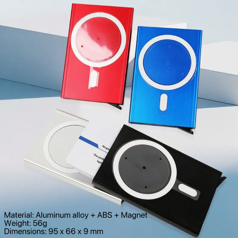 Deiliad Cerdyn Naid Awtomatig Alwminiwm Magnetig